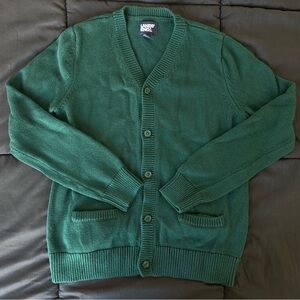 lands’ end kids evergreen school uniform cotton modal buttoned cardigan sweater